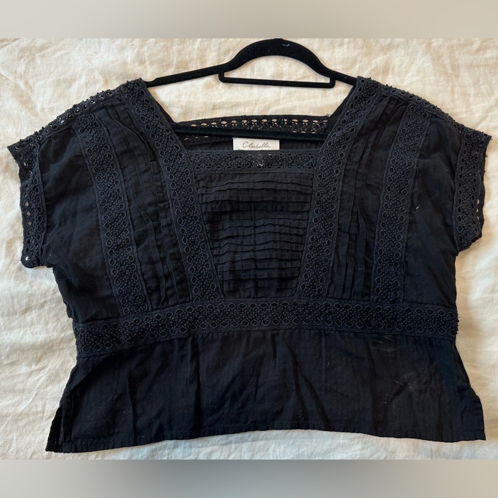 Cleobella Black Lace Boho  Top